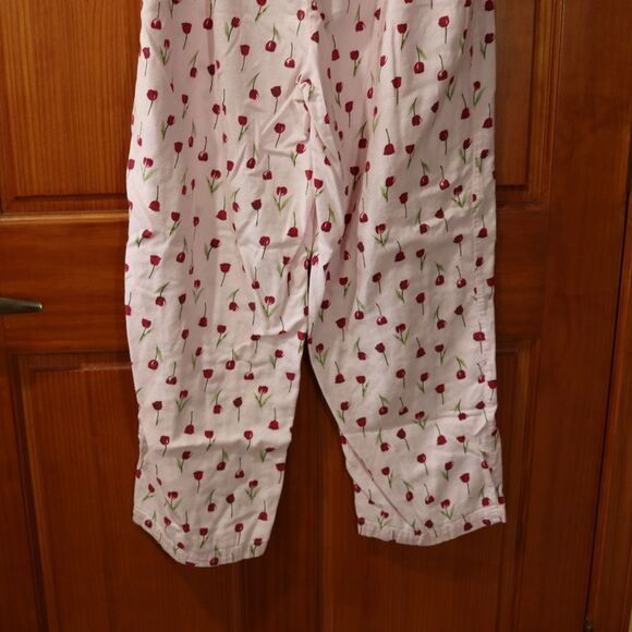 Lord & Taylor Pink Green Rose Print Pajama Sleepwear Set Women’s Lounge Intimate - Picture 4 of 13